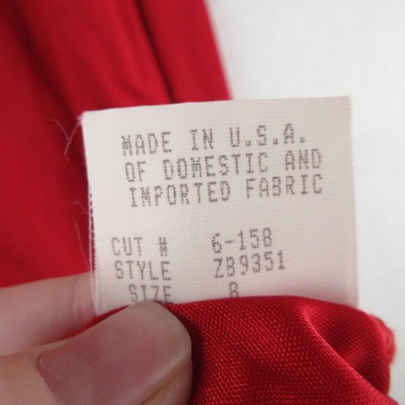 David Meister Backless Red Halter Dress Size 8 Stretch Jersey Maxi - Picture 6 of 13
